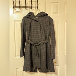 Costa Blanca Black Hooded Coat (size 8)